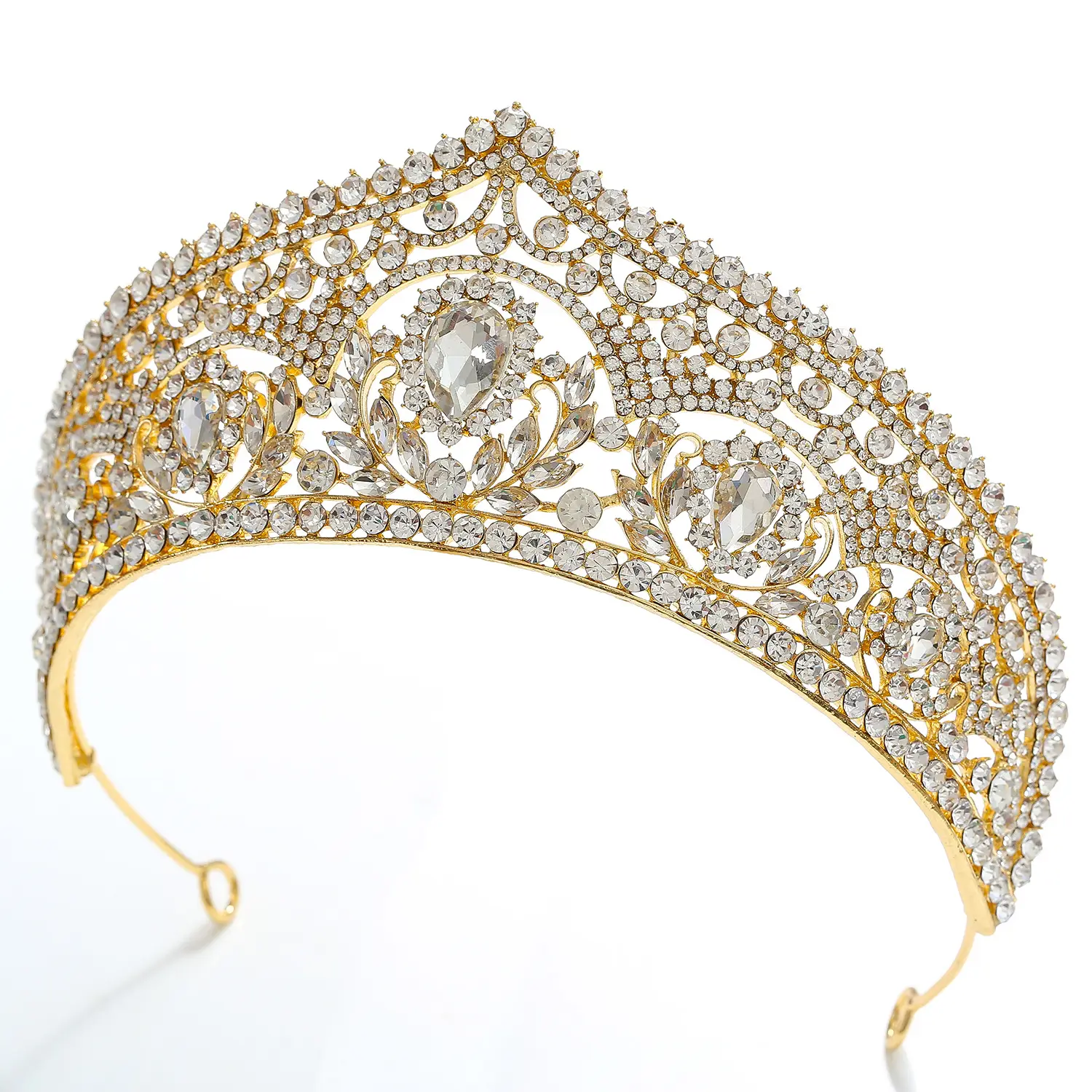 Women's European Bridal Crown Headdress with Crystal Embellishment — feature 5