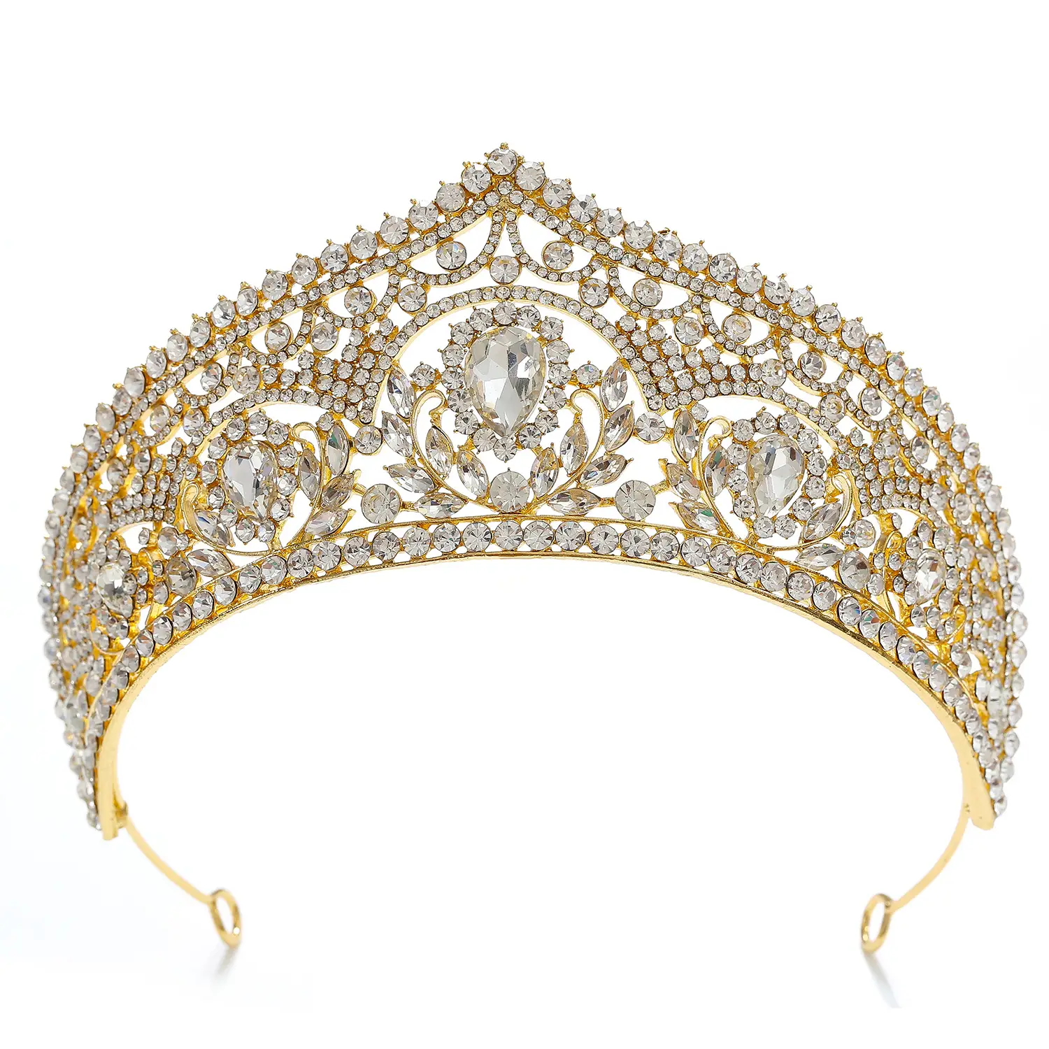 Women's European Bridal Crown Headdress with Crystal Embellishment — feature 6