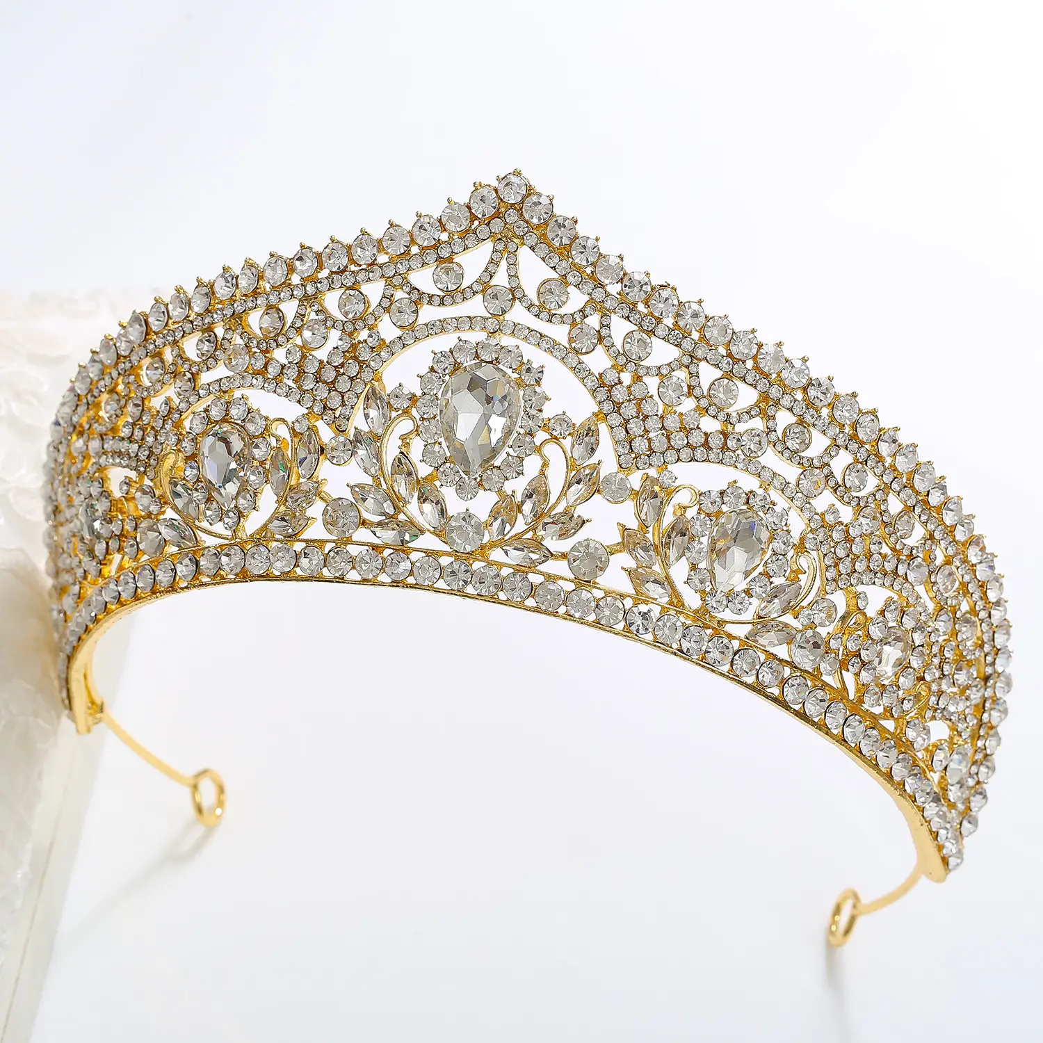 Women's European Bridal Crown Headdress with Crystal Embellishment — feature 8