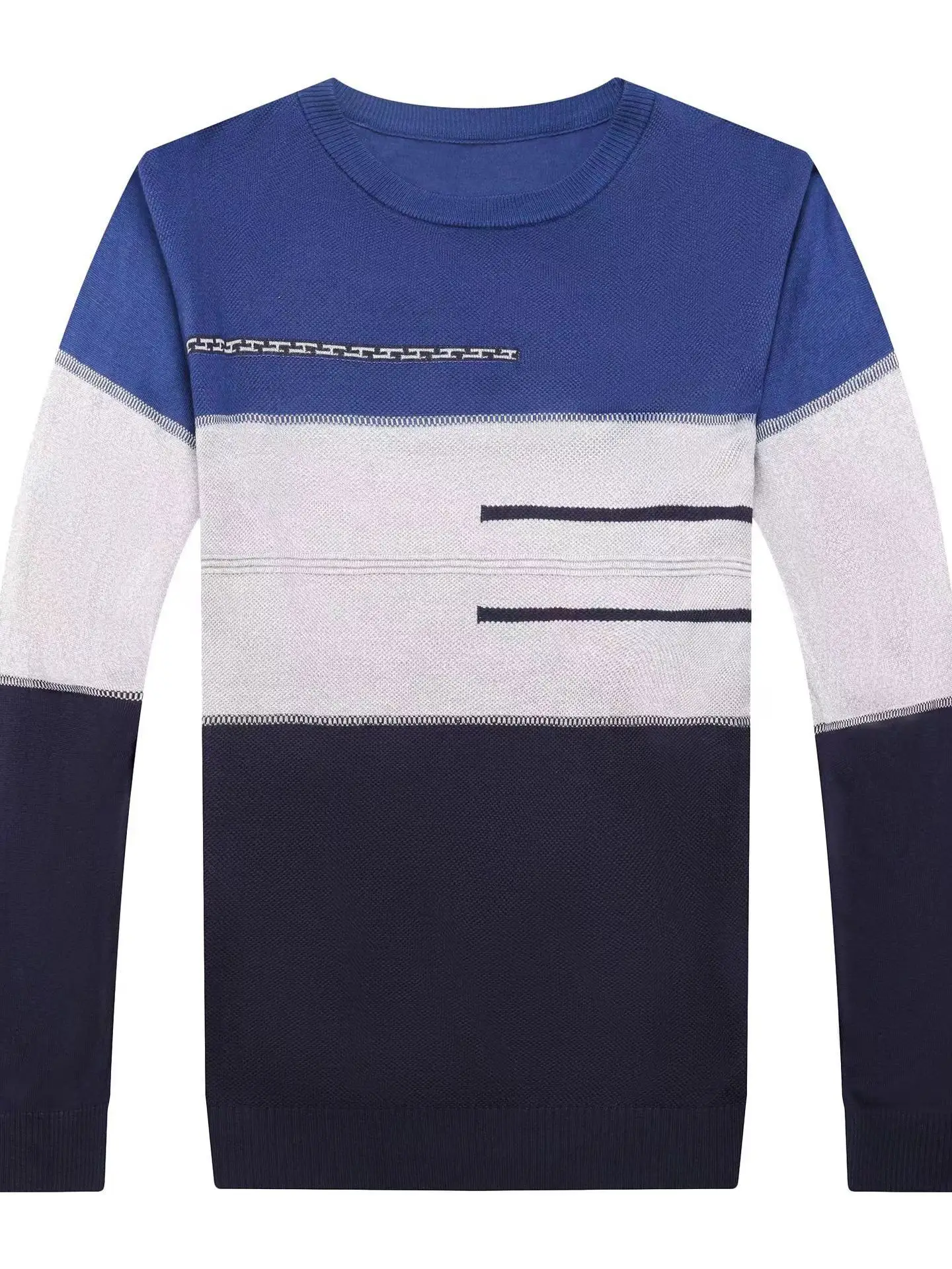 Men Knitted New Pullover Sweater Blue Gray Black - Image 23