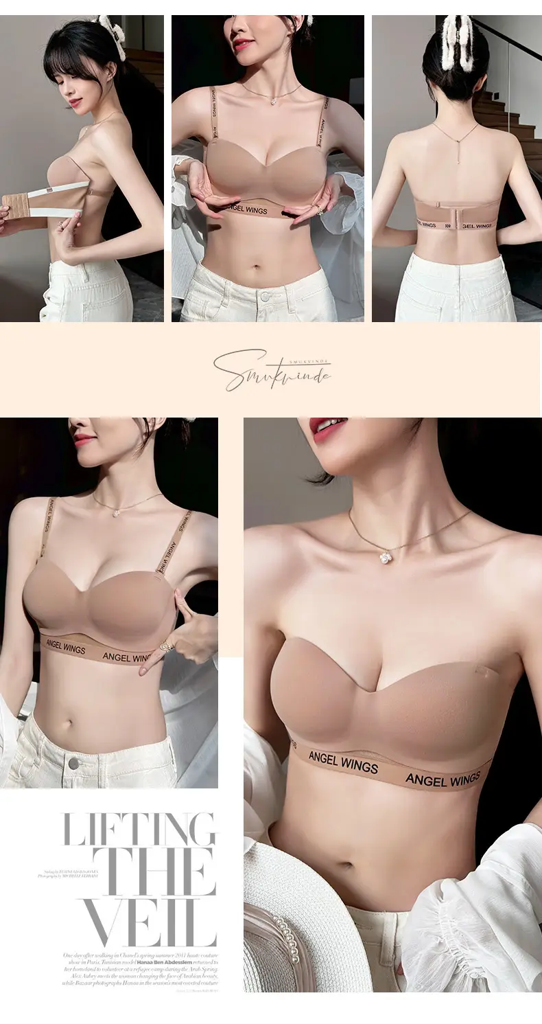 Angel Wings Non Slip Bra for Girls, Thin, No Steel Ring, 1/2 Cup — feature 20