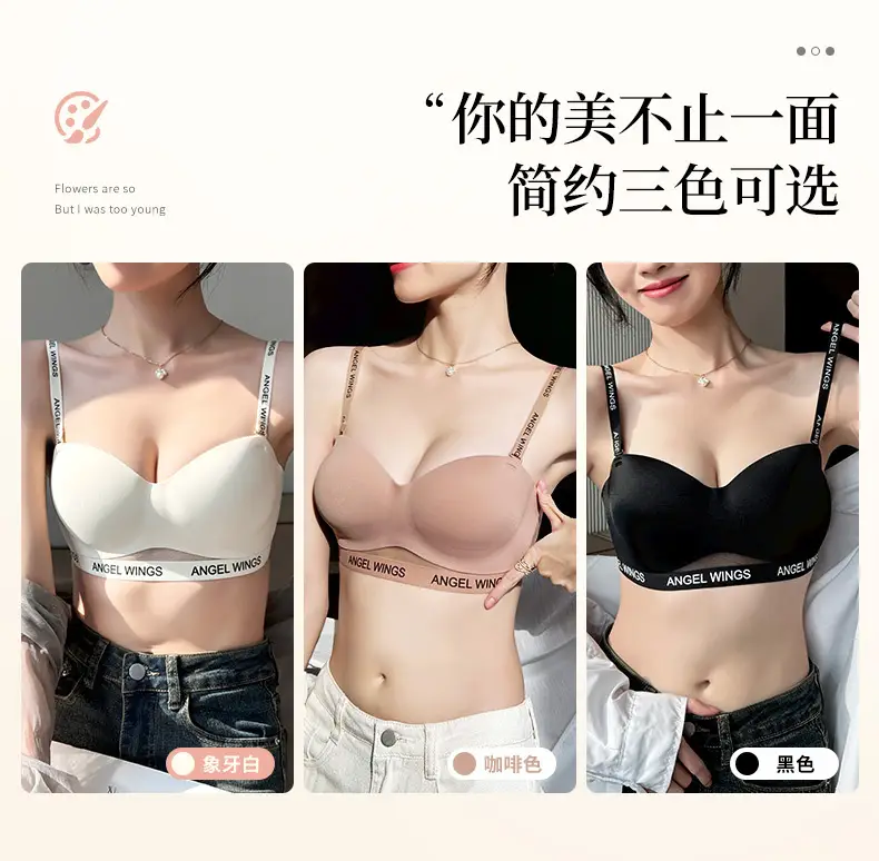Angel Wings Non Slip Bra for Girls, Thin, No Steel Ring, 1/2 Cup — feature 4