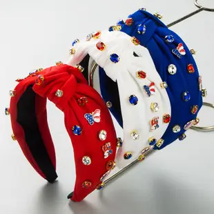 Blue Diamond Letter Headband with Pearl Embellishment — feature 11