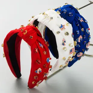 Blue Diamond Letter Headband with Pearl Embellishment — feature 13