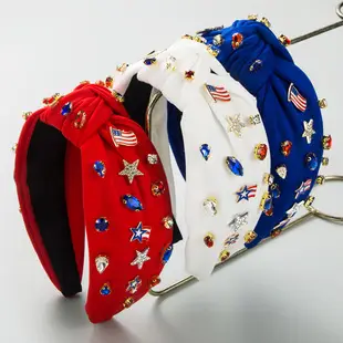 Blue Diamond Letter Headband with Pearl Embellishment — feature 15