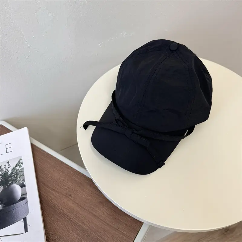 Women's Bowknot Sun Proof Cap Light Purple Navy - Image 2