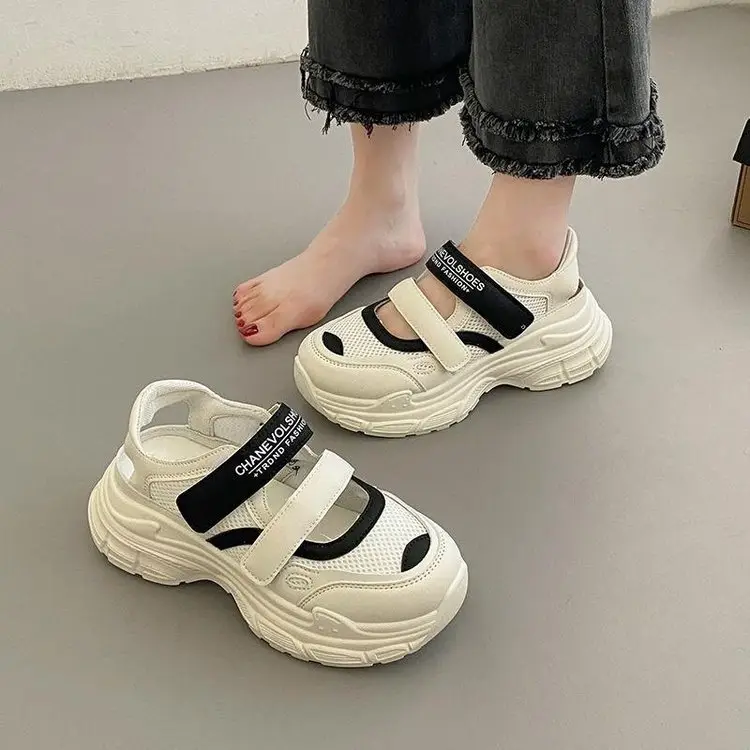 Women 2024 Hollow Platform Sandals with Velcro Closure - Image 4