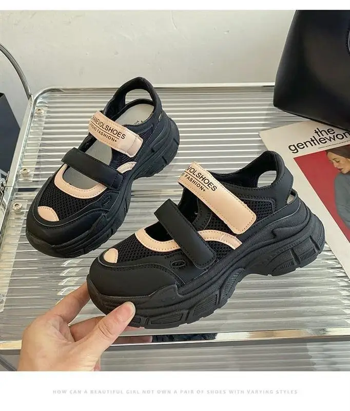 Women 2024 Hollow Platform Sandals with Velcro Closure — feature 10