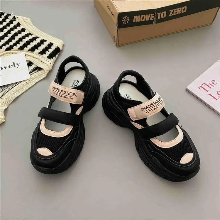 Women 2024 Hollow Platform Sandals with Velcro Closure — feature 2
