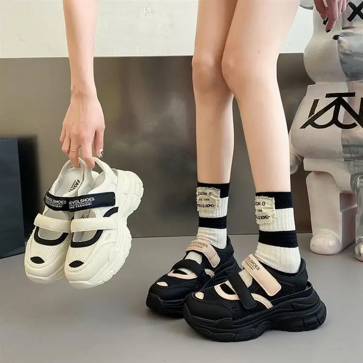 Women 2024 Hollow Platform Sandals with Velcro Closure — feature 3
