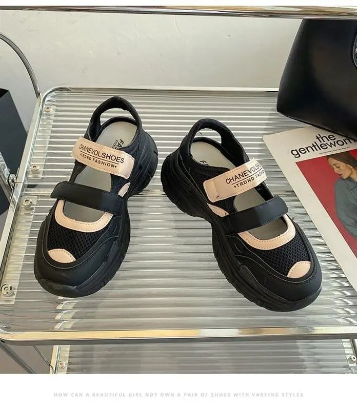 Women 2024 Hollow Platform Sandals with Velcro Closure — feature 9