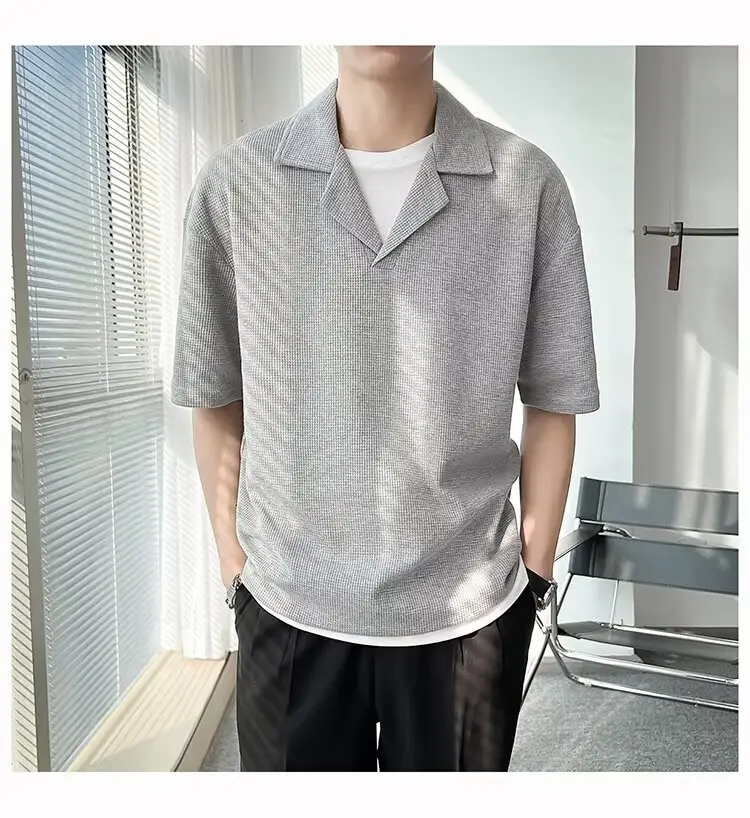 Men Black Polo Shirt Summer Cool Casual Ice Silk Short Sleeve — feature 10