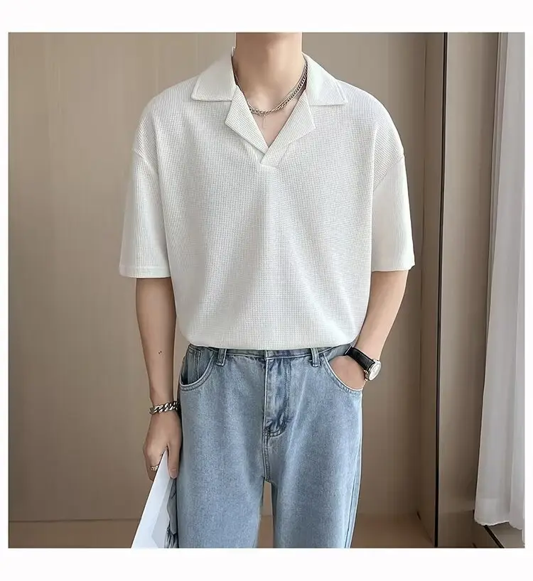 Men Black Polo Shirt Summer Cool Casual Ice Silk Short Sleeve — feature 5