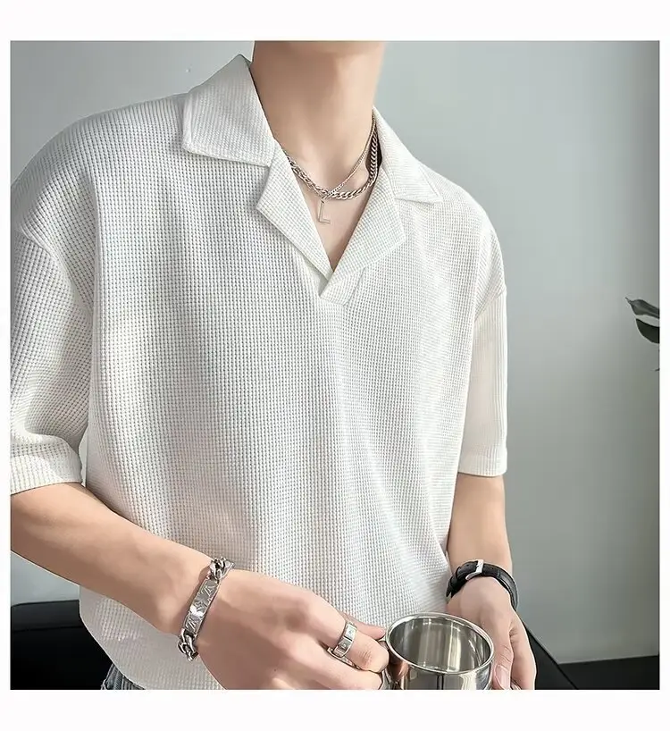 Men Black Polo Shirt Summer Cool Casual Ice Silk Short Sleeve — feature 8
