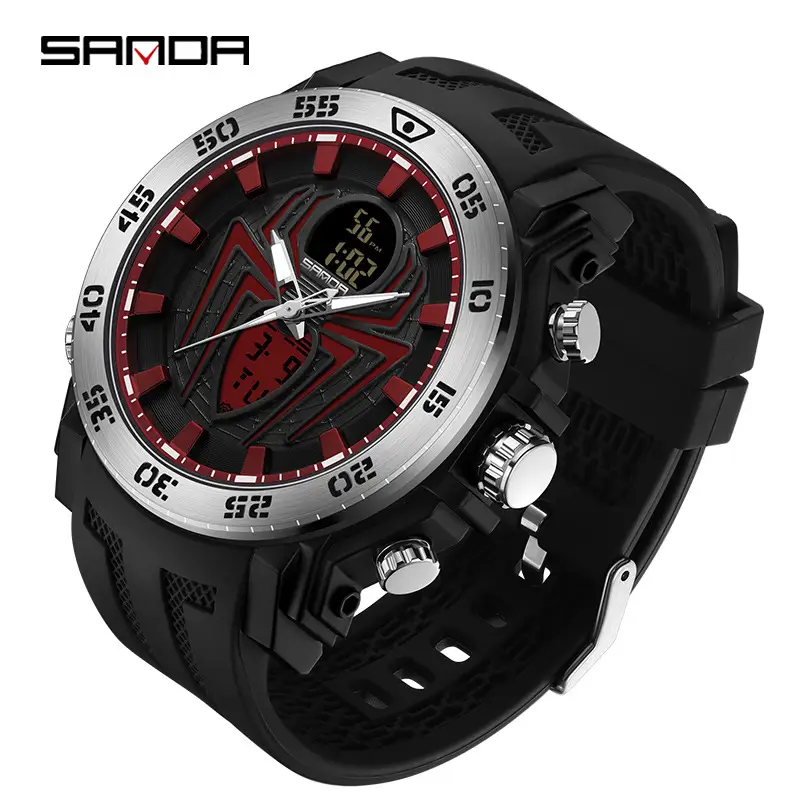 Sanda Black Digital Dual Display Watch for Men - Image 26