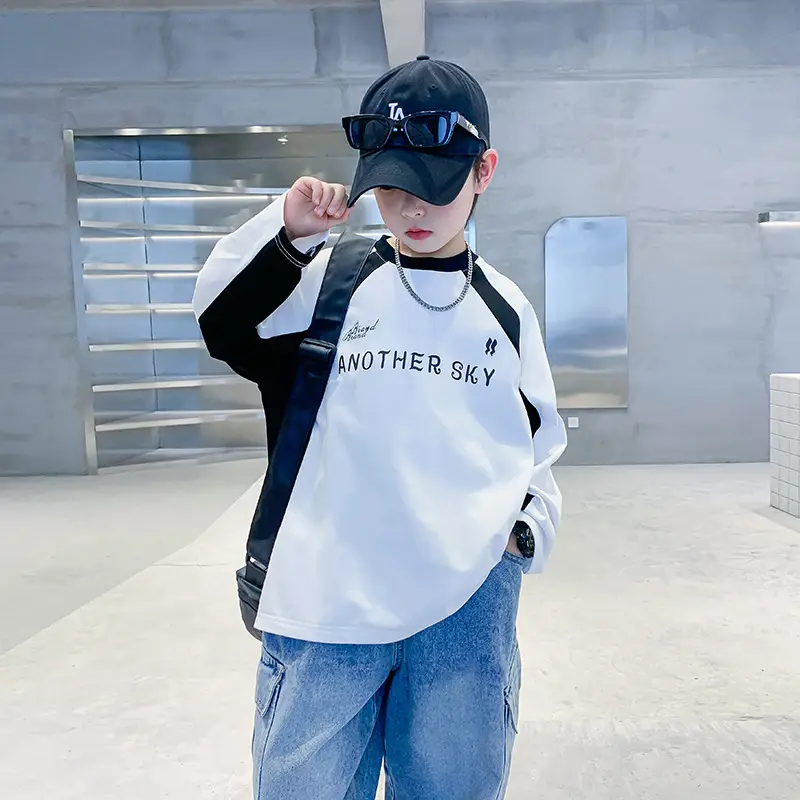 Boys Long Sleeve White Cotton T-Shirt 2025 - Image 4