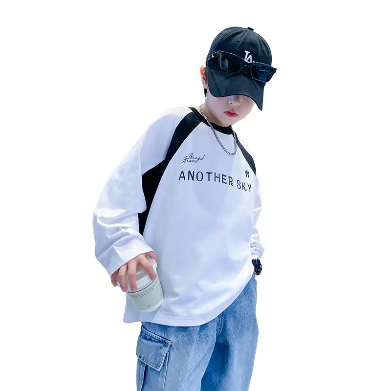 Boys Long Sleeve White Cotton T-Shirt 2025 - Image 7