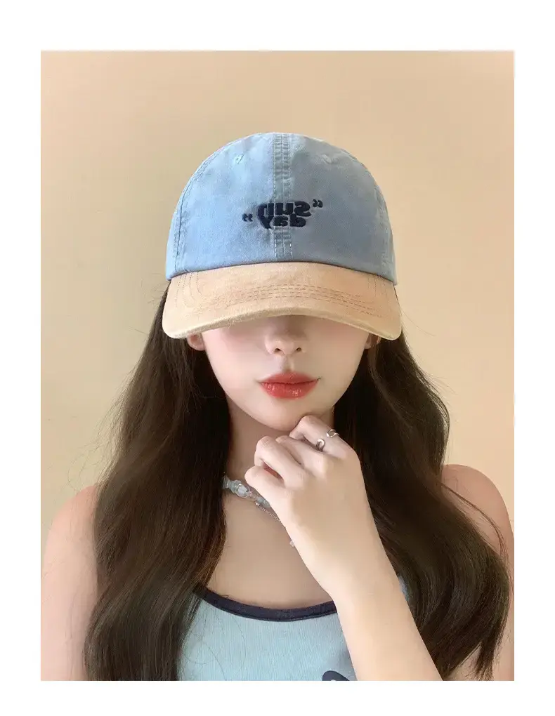 Women Korean Style Contrasting Cap Wide Brim Soft Top — feature 7