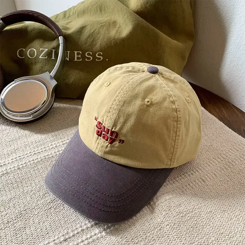 Women Korean Style Contrasting Cap Wide Brim Soft Top - Image 2