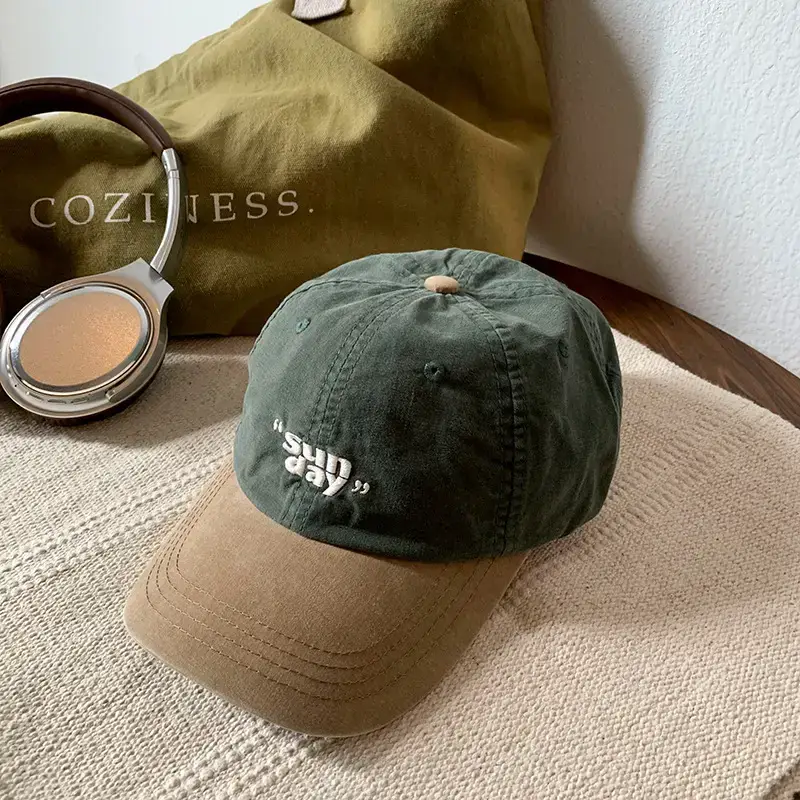 Women Korean Style Contrasting Cap Wide Brim Soft Top - Image 3