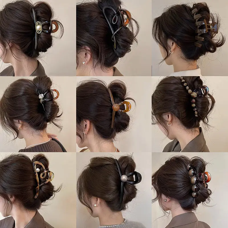 Early Spring Hair Clips with Geometric Bow & Shark Design - Image 9