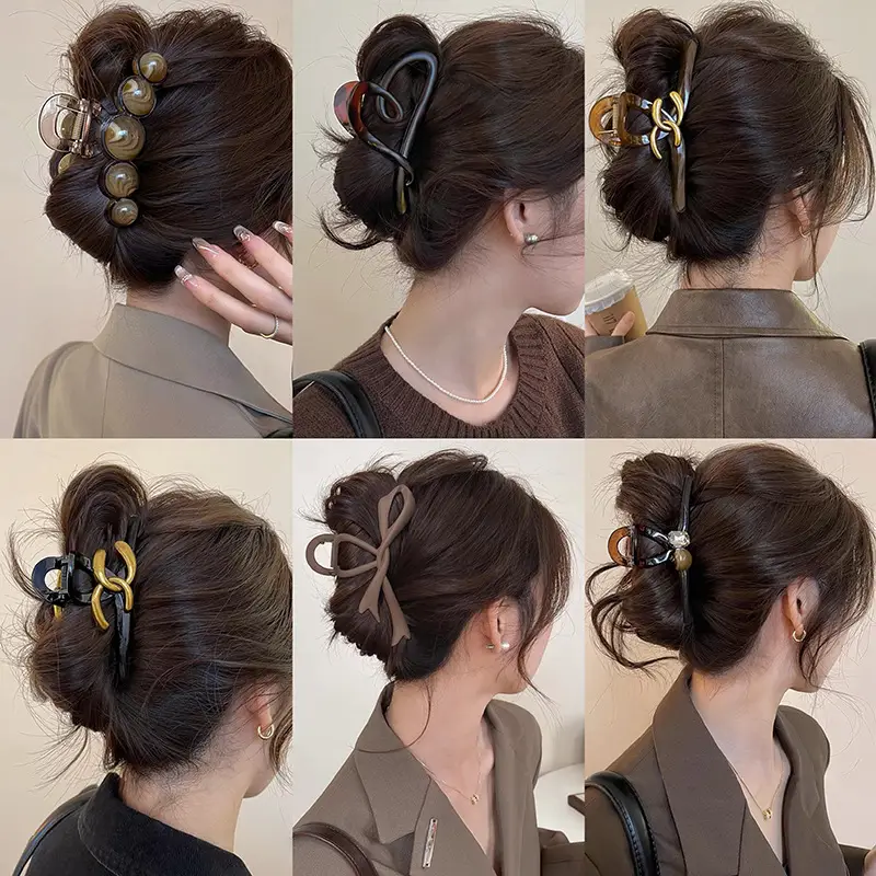 Early Spring Hair Clips with Geometric Bow & Shark Design - Image 11