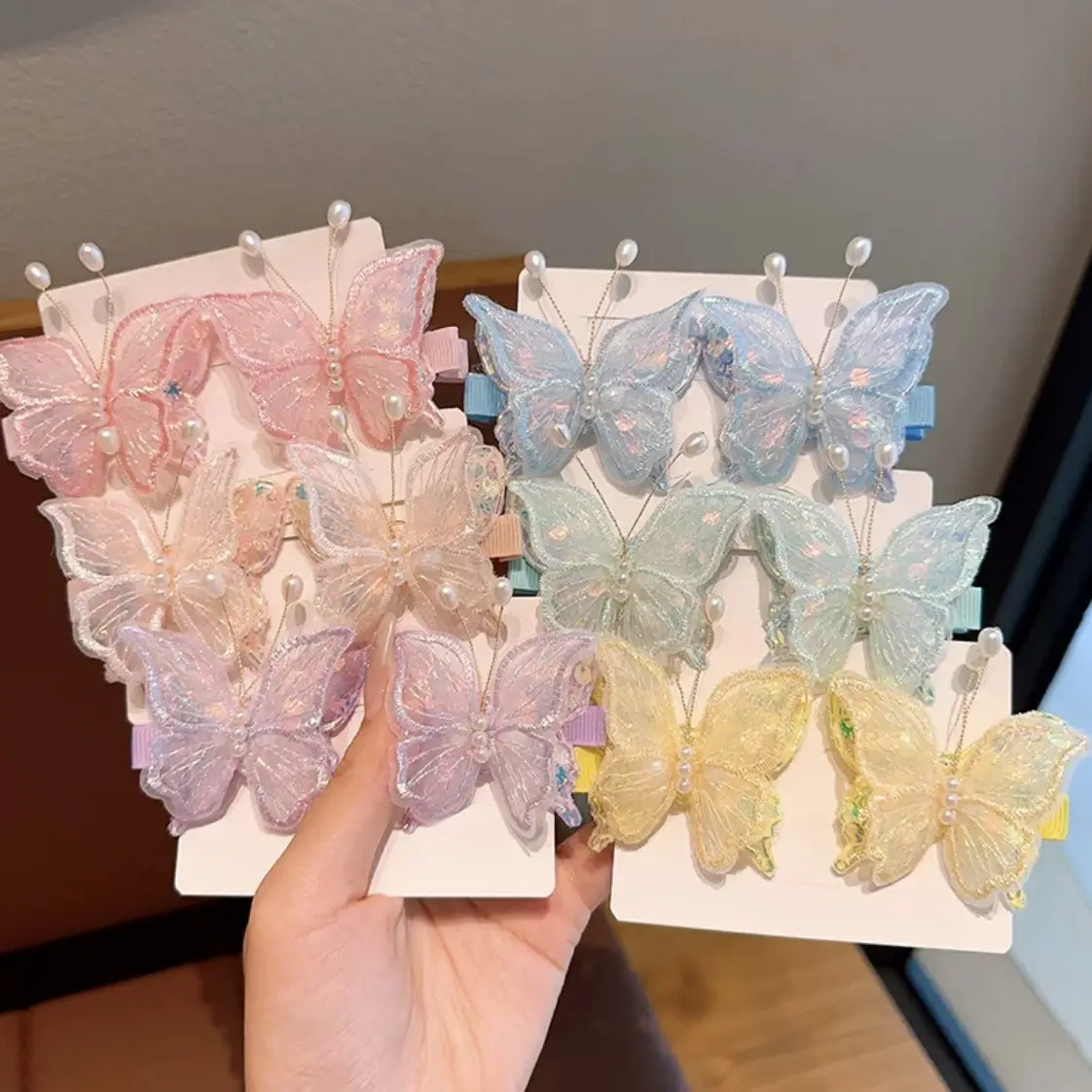Antique Embroidered Butterfly Hair Clips for Girls - Image 10