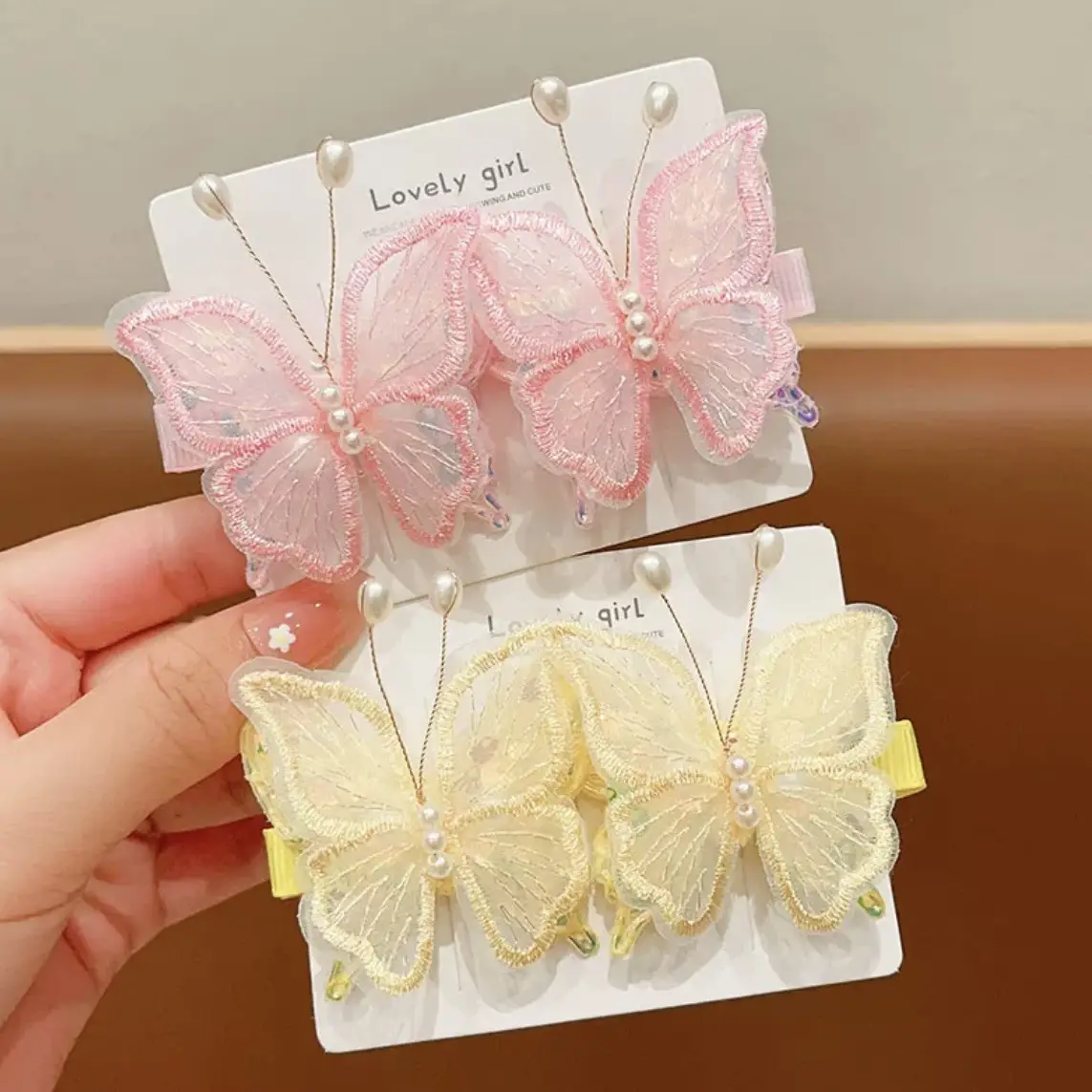 Antique Embroidered Butterfly Hair Clips for Girls — feature 7