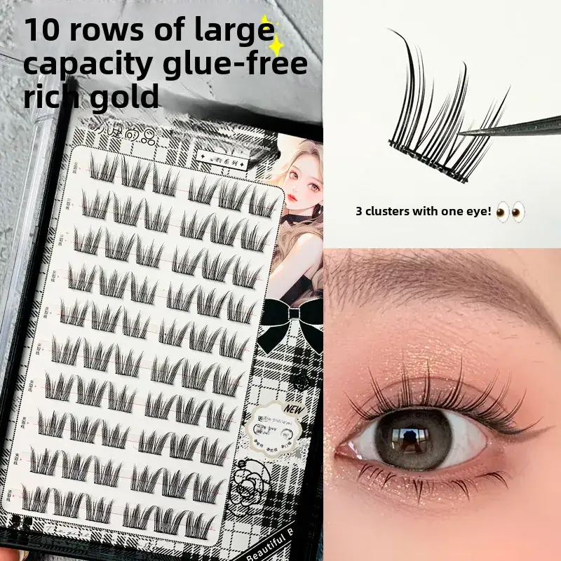 Cute Sunflower False Eyelashes Glue-Free Detachable Large Capacity - Image 5