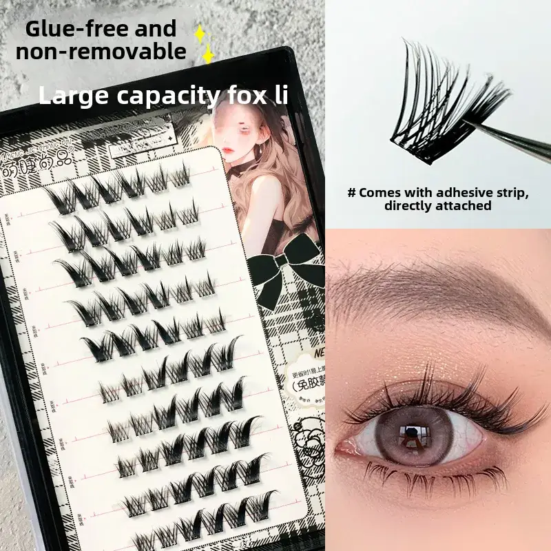 Cute Sunflower False Eyelashes Glue-Free Detachable Large Capacity - Image 8