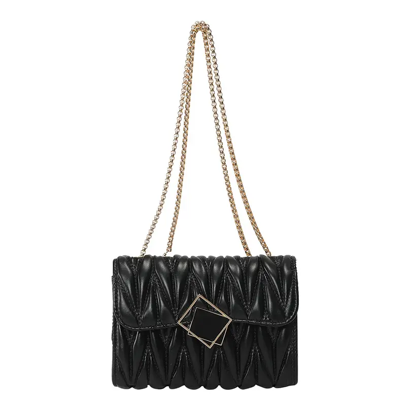 Black Rhombus Chain Shoulder Bag for Women - Image 10
