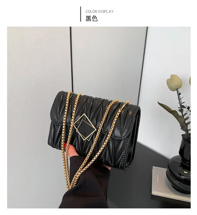 Black Rhombus Chain Shoulder Bag for Women — feature 20