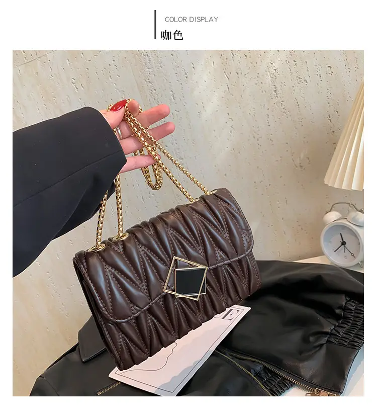 Black Rhombus Chain Shoulder Bag for Women — feature 21