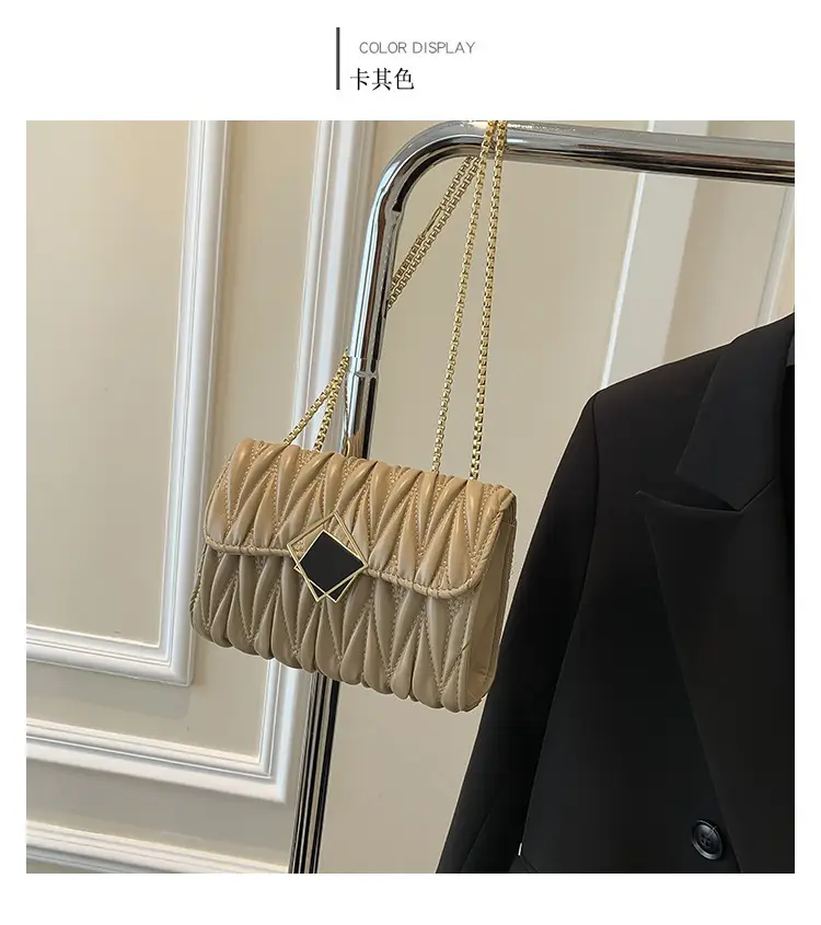 Black Rhombus Chain Shoulder Bag for Women — feature 22