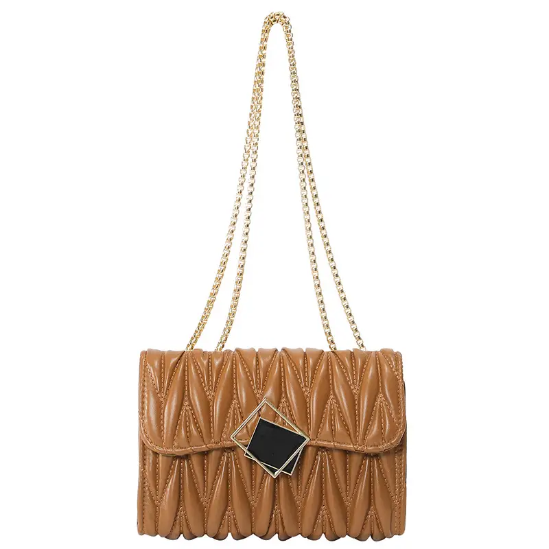 Black Rhombus Chain Shoulder Bag for Women - Image 3