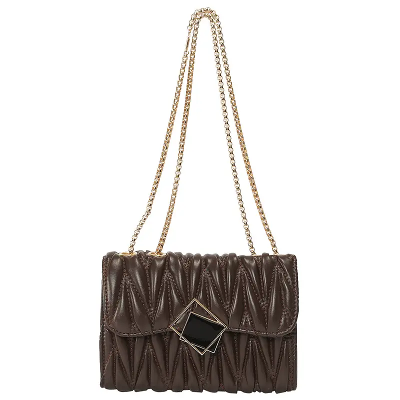 Black Rhombus Chain Shoulder Bag for Women - Image 5