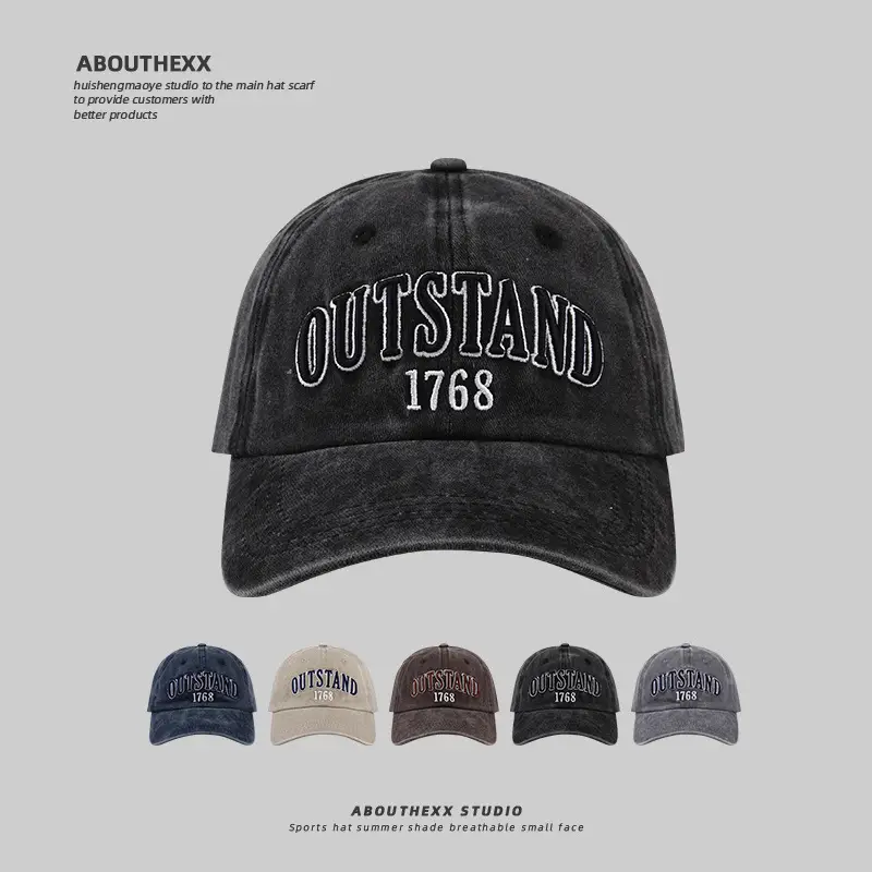 2024 Embroidered Washed Korean Baseball Caps for Men Women