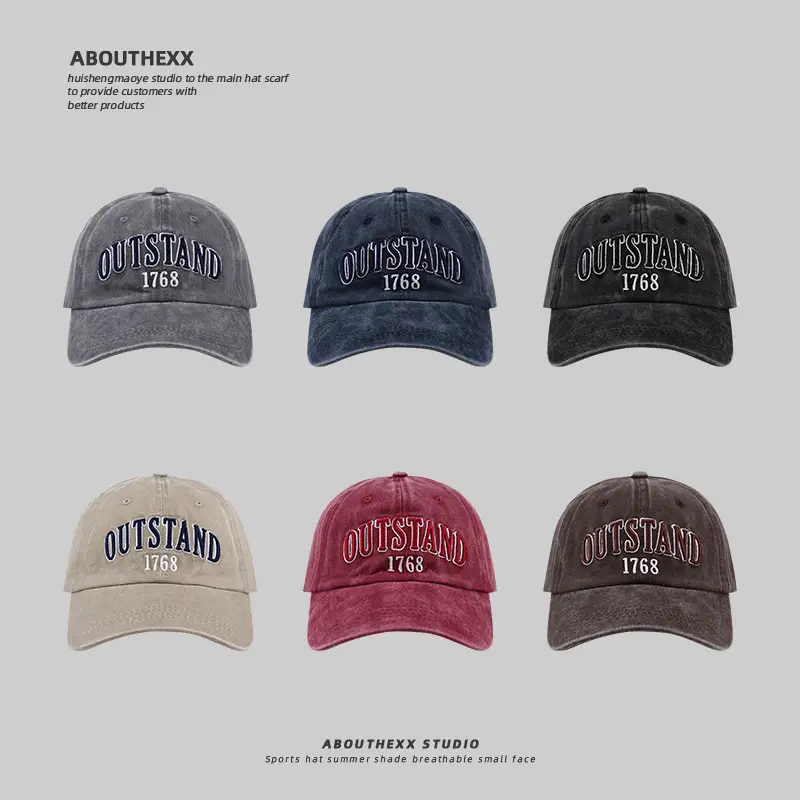 2024 Embroidered Washed Korean Baseball Caps for Men Women