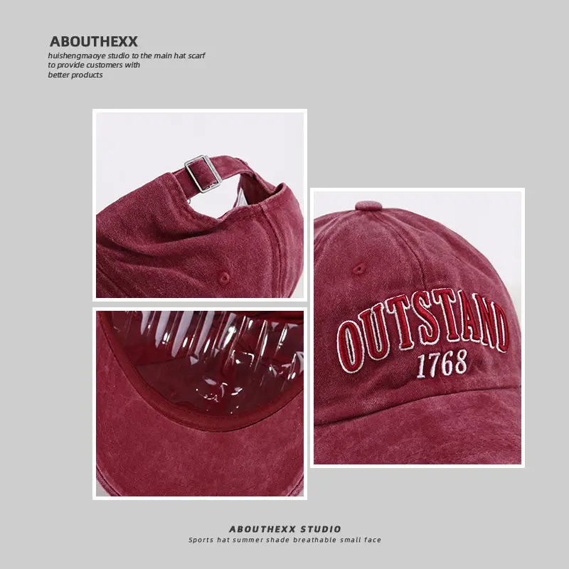 2024 Embroidered Washed Korean Baseball Caps for Men Women