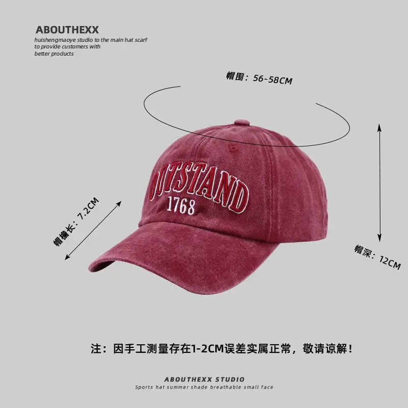 2024 Embroidered Washed Korean Baseball Caps for Men Women