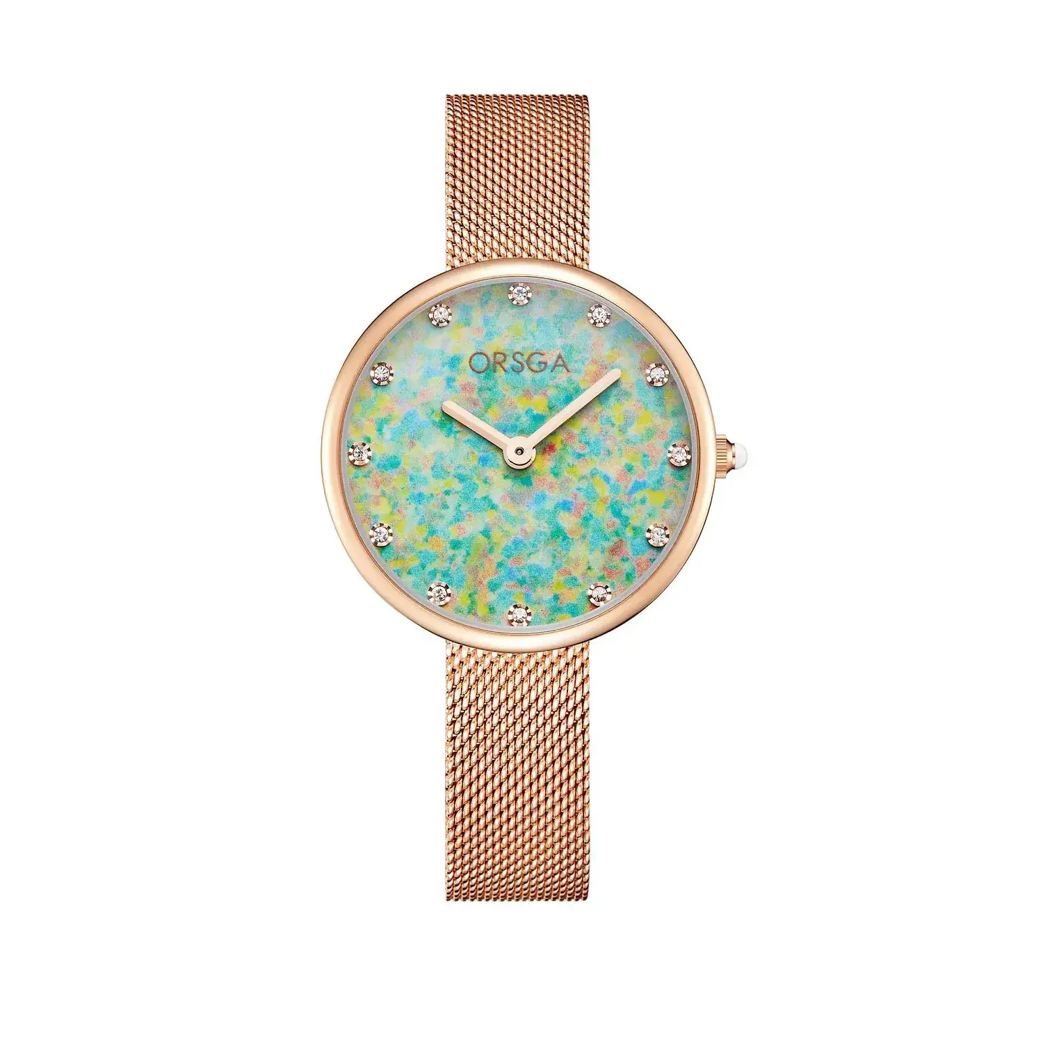 Women's Blue Sparkle Quartz Watch with Rose Gold Case - Image 4