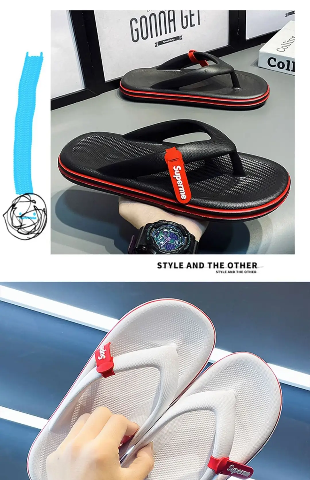 Dung Flip Flops Men's Summer Outfit Indoor Non-slip Casual Flip Flops Men's Sports Beach Sandals — feature 4