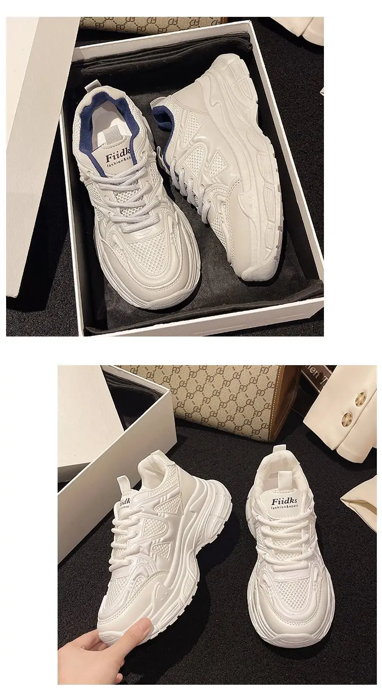 Dad Shoes Women's Shoes 2024 New Spring and Summer Breathable Mesh Shoes Thick-Soled White Shoes Mesh Casual Sports Shoes Versatile — feature 11