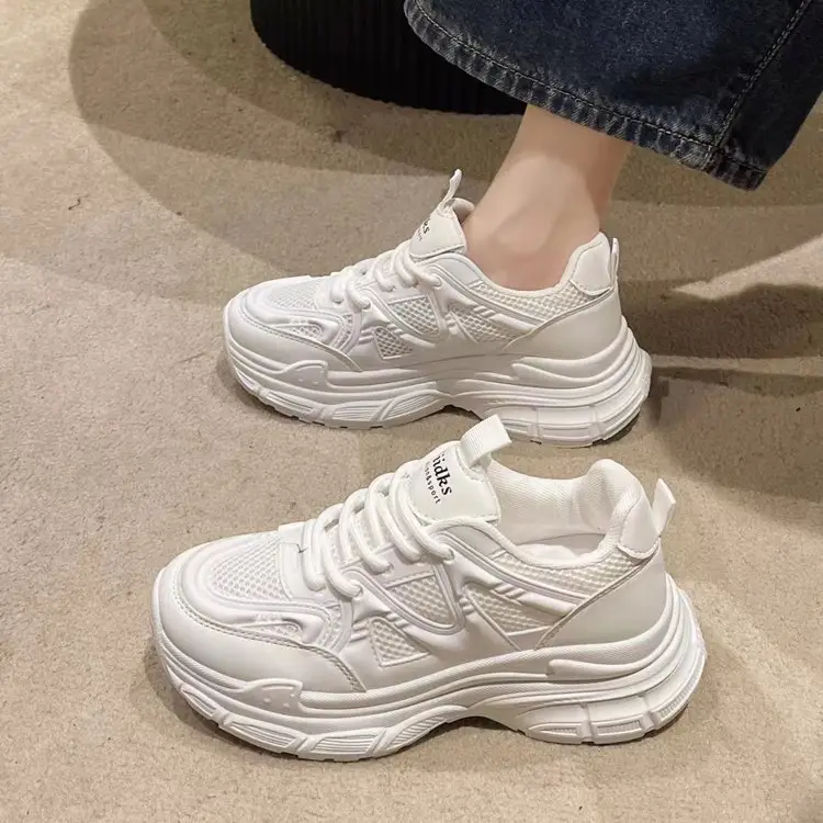 Dad Shoes Women's Shoes 2024 New Spring and Summer Breathable Mesh Shoes Thick-Soled White Shoes Mesh Casual Sports Shoes Versatile — feature 5