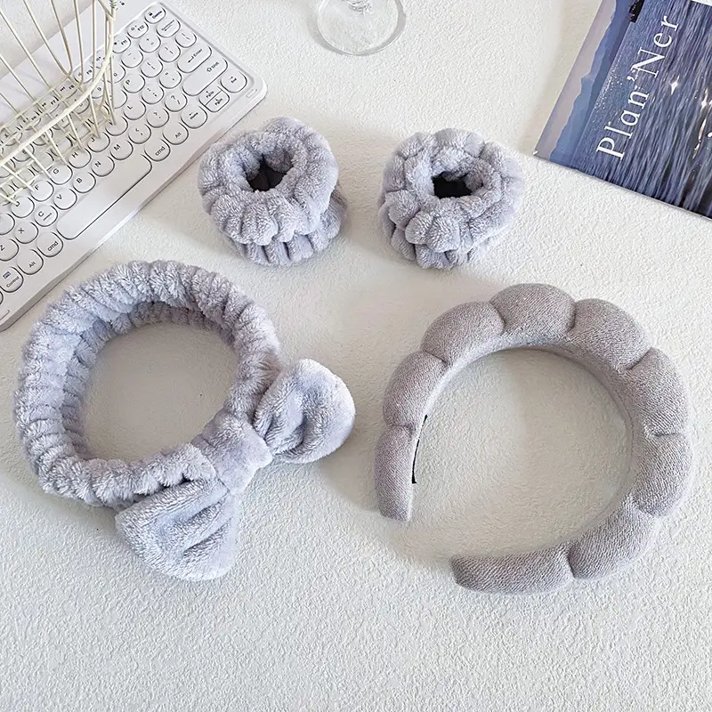 Grey Soft Braided Hair Bands for Women - Image 3