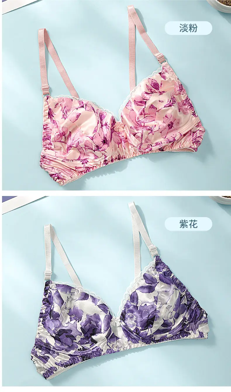 Silk Bra thin double-sided mulberry silk bra seamless underwear women's plus size breathable bra sponge-free wireless — feature 17