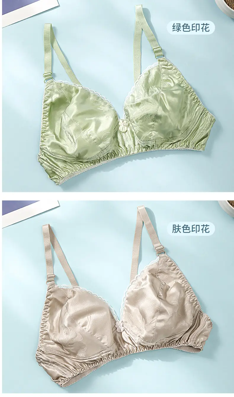 Silk Bra thin double-sided mulberry silk bra seamless underwear women's plus size breathable bra sponge-free wireless — feature 21