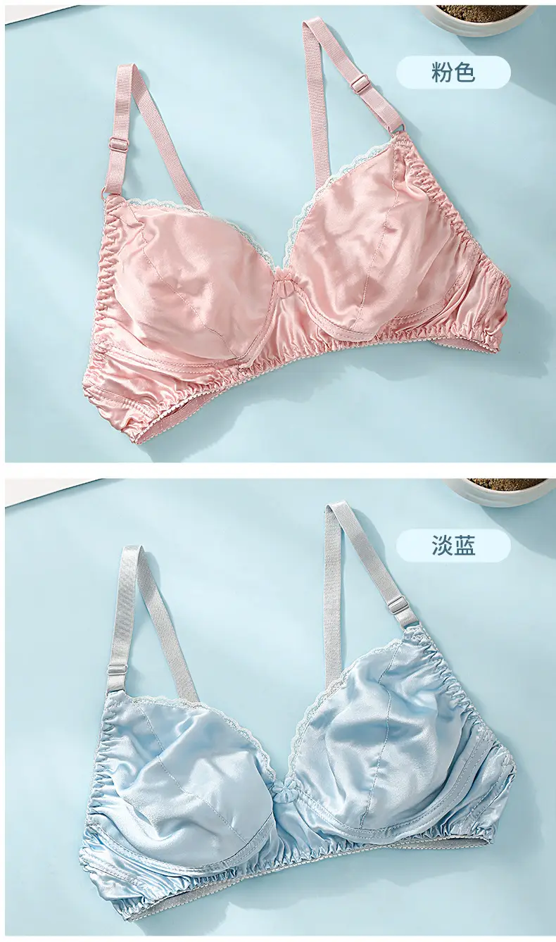 Silk Bra thin double-sided mulberry silk bra seamless underwear women's plus size breathable bra sponge-free wireless — feature 22
