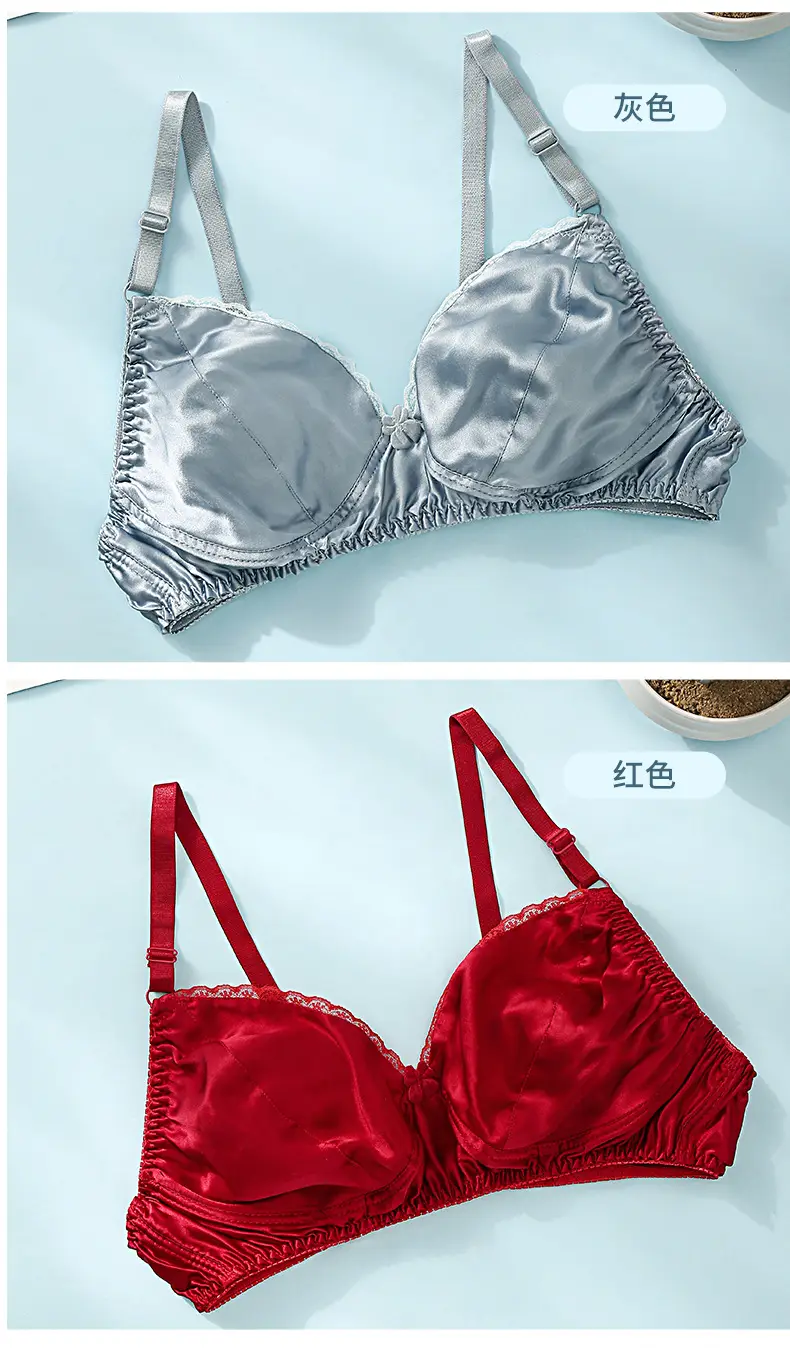 Silk Bra thin double-sided mulberry silk bra seamless underwear women's plus size breathable bra sponge-free wireless — feature 26