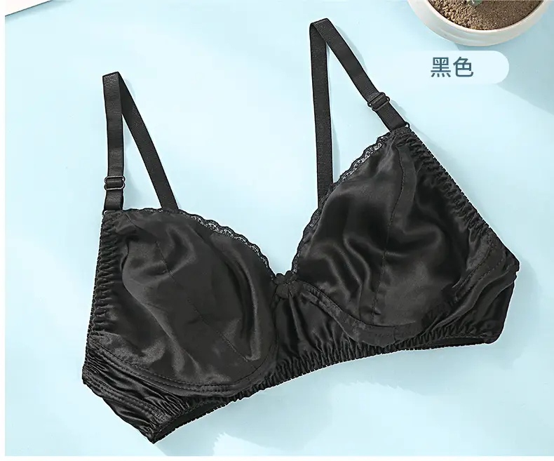 Silk Bra thin double-sided mulberry silk bra seamless underwear women's plus size breathable bra sponge-free wireless — feature 27